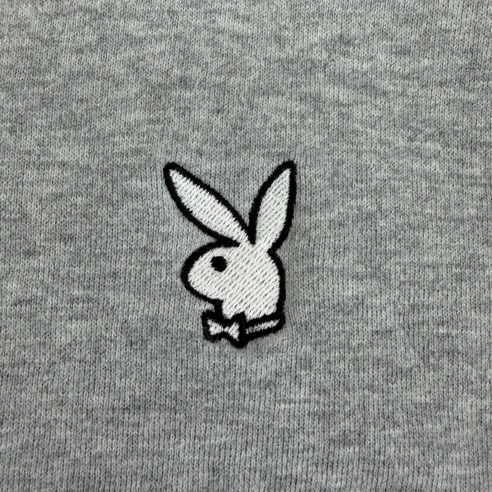 Playboy by PacSun Heather Gray Quarter Zip Fleece Pullover Sweatshirt Large